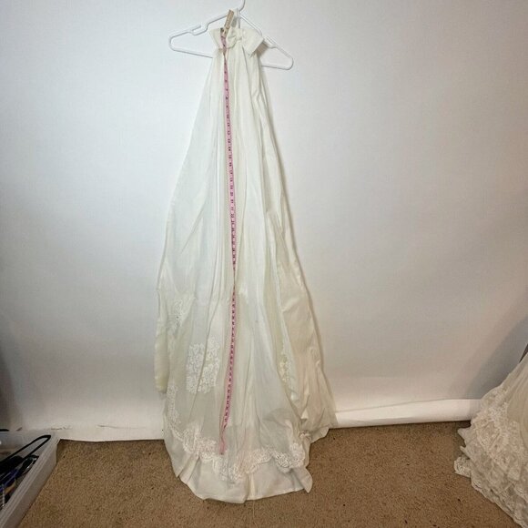 Vintage Floral Embroidered Wedding Veils Womens White Ribbon Lace 60s 70s 80s - Picture 7 of 12